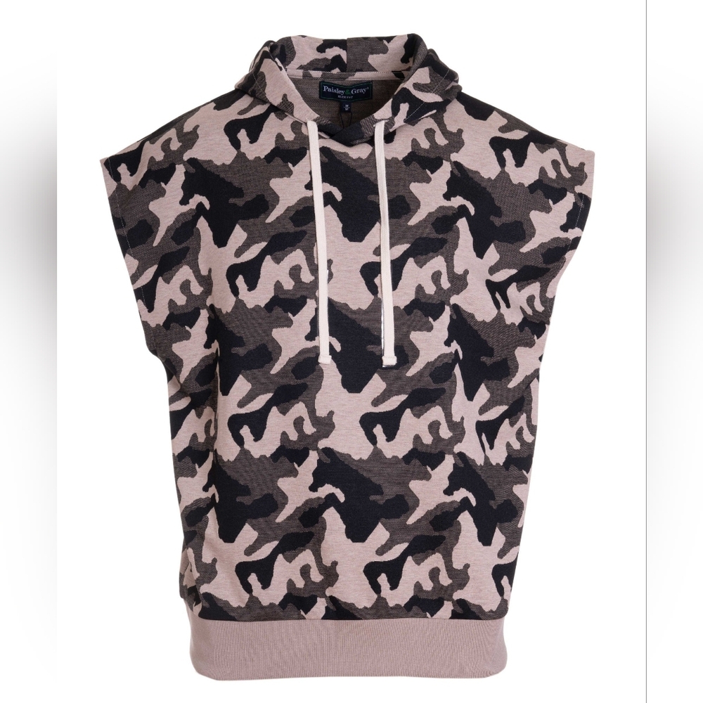 Paisley & Gray Men's Camo Sleeveless Pullover Hoodie Large & XL